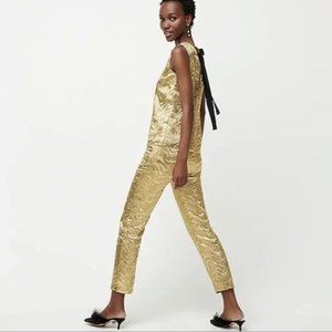 J. Crew Collection High-rise Cigarette Pant with Top Metallic Jacquard